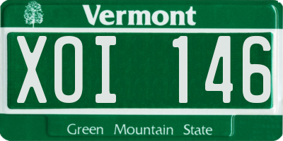 VT license plate XOI146