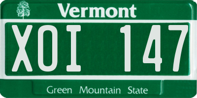 VT license plate XOI147