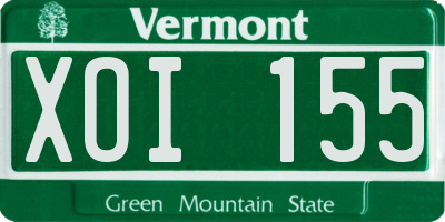 VT license plate XOI155