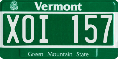 VT license plate XOI157