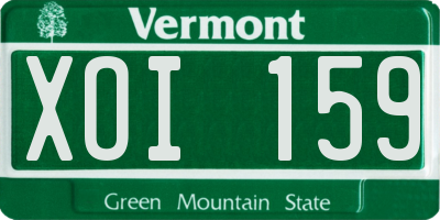 VT license plate XOI159