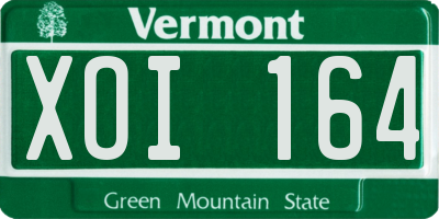 VT license plate XOI164