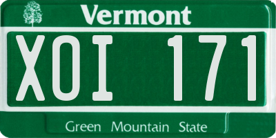 VT license plate XOI171