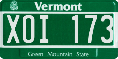 VT license plate XOI173