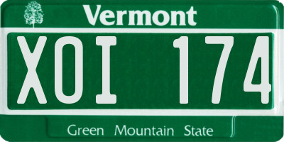 VT license plate XOI174