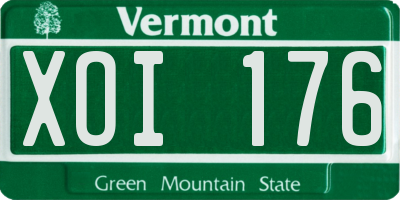 VT license plate XOI176