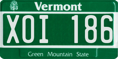 VT license plate XOI186