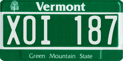 VT license plate XOI187