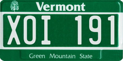 VT license plate XOI191