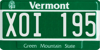 VT license plate XOI195