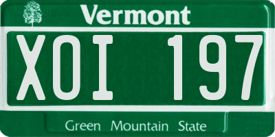 VT license plate XOI197