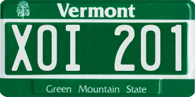 VT license plate XOI201
