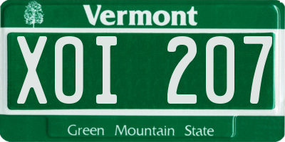 VT license plate XOI207