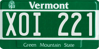 VT license plate XOI221
