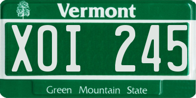 VT license plate XOI245