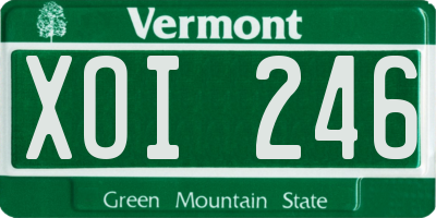VT license plate XOI246