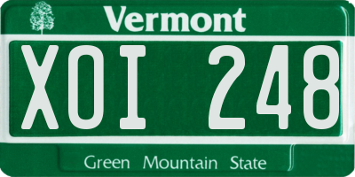 VT license plate XOI248