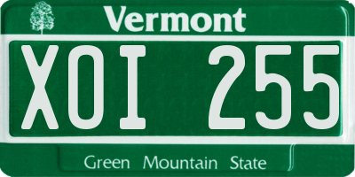 VT license plate XOI255