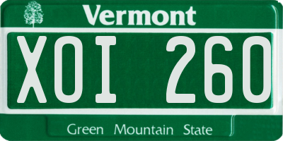 VT license plate XOI260
