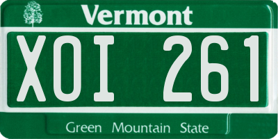 VT license plate XOI261