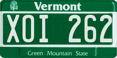VT license plate XOI262