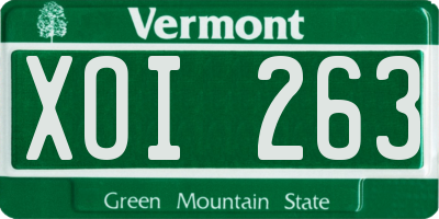 VT license plate XOI263