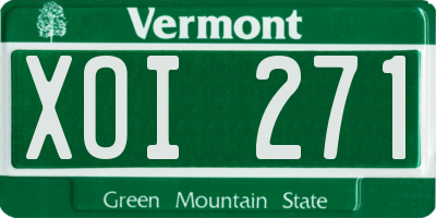 VT license plate XOI271