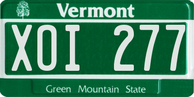 VT license plate XOI277