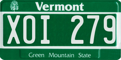 VT license plate XOI279