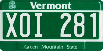 VT license plate XOI281
