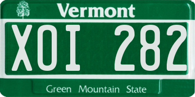 VT license plate XOI282