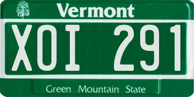 VT license plate XOI291