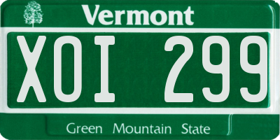 VT license plate XOI299