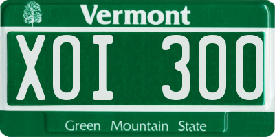 VT license plate XOI300