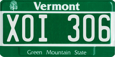 VT license plate XOI306