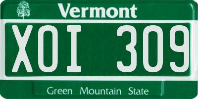 VT license plate XOI309