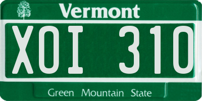 VT license plate XOI310