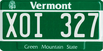 VT license plate XOI327