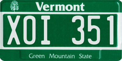VT license plate XOI351