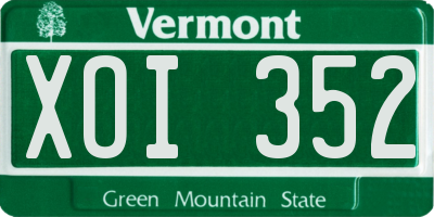 VT license plate XOI352