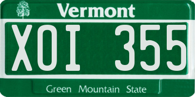 VT license plate XOI355
