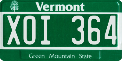 VT license plate XOI364
