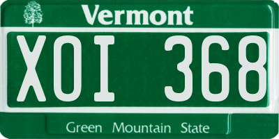 VT license plate XOI368