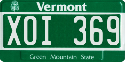 VT license plate XOI369