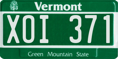 VT license plate XOI371