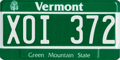 VT license plate XOI372