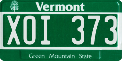 VT license plate XOI373