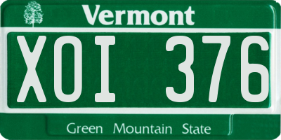VT license plate XOI376