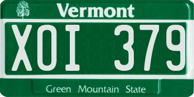 VT license plate XOI379
