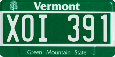 VT license plate XOI391